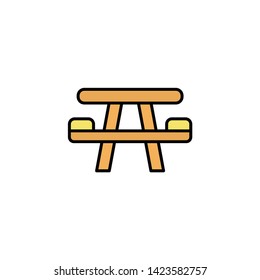 Camping table vector icon sign symbol