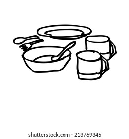 Camping Tableware Stock Vector (Royalty Free) 213769345 | Shutterstock