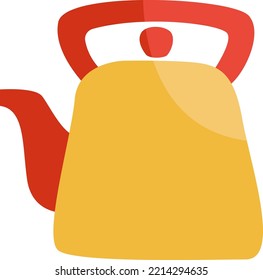 Tetera de acampada, ilustración, vector sobre fondo blanco.
