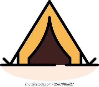 Camping tend line icon. Camp outline vector sign, linear style pictogram. Tent symbol, logo illustration. Editable stroke.