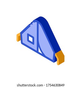 Camping Tent Alpinism Sport Equipment vector isometric sign. color isolated symbol illustration
