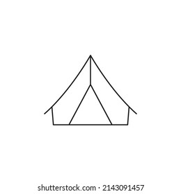 Camping tent, camp icon line style icon, style isolated on white background