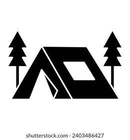 Camping tent camp icon vector on trendy design