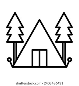 Camping tent camp icon vector on trendy design