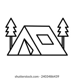 Camping tent camp icon vector on trendy design