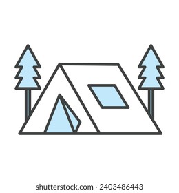 Camping tent camp icon vector on trendy design