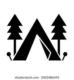 Camping tent camp icon vector on trendy design