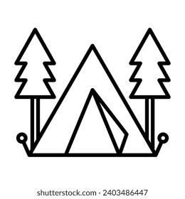 Camping tent camp icon vector on trendy design