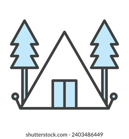 Camping tent camp icon vector on trendy design