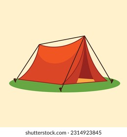 Camping tent cartoon icon vector illustration