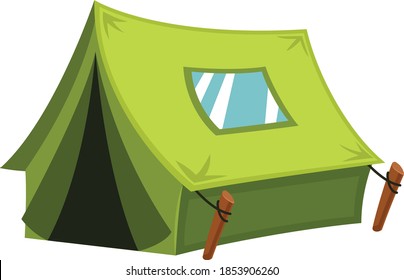 camping tent cartoon vector icon isolated on white background