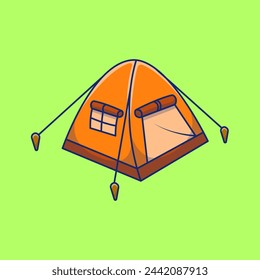Camping Tent Cartoon Vector Icons Illustration. Flat Cartoon Concept.