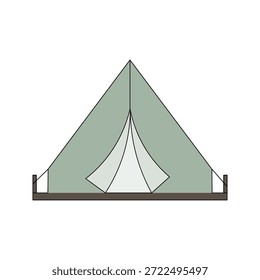 Ilustración del Vector del icono de los colores de la tienda de campaña en el fondo blanco