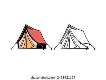 Camping Tent Design illustration vector eps format suitable for your design needs logo illustration animation etc