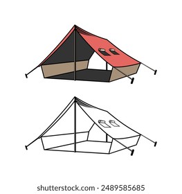 Camping Tent Design illustration vector eps format suitable for your design needs logo illustration animation etc