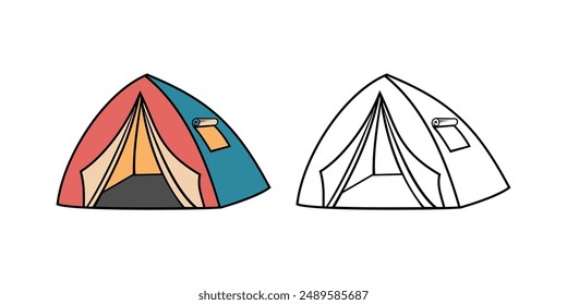 Camping Tent Design illustration vector eps format suitable for your design needs logo illustration animation etc