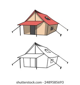 Camping Tent Design illustration vector eps format suitable for your design needs logo illustration animation etc