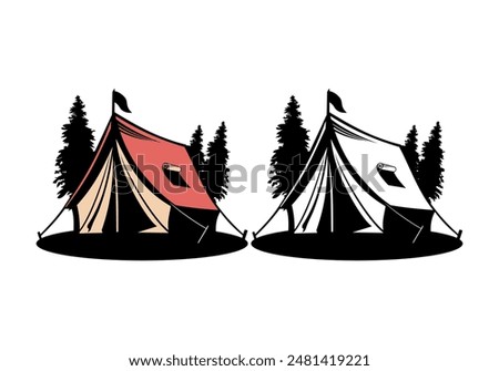 Camping Tent Design illustration vector eps format suitable for your design needs logo illustration animation etc