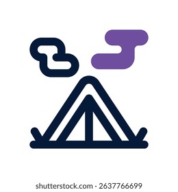 camping tent duotone icon. Sleek and modern vector icon for websites, mobile apps, marketing materials, and corporate design. Fully scalable and ready to use.