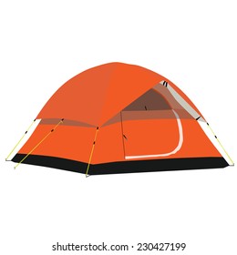 Camping tent, camping equipment, tourism, orange tent