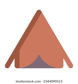Camping tent in flat icon. Summer camp, travel, adventure