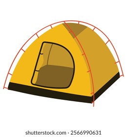 Сartoon camping tent in flat style isolated on white background.