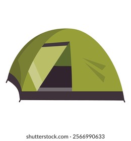 Сartoon camping tent in flat style isolated on white background.