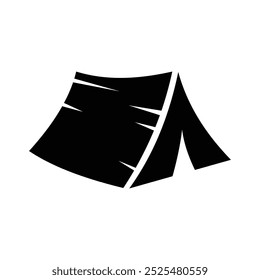 Camping tent flat vector icon and glyph design