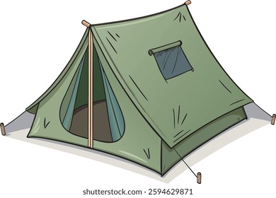 Camping Tent - Flat Vector Illustration