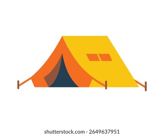 Camping tent flat vector illustration with white background.	
