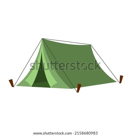 camping tent flat vector illustration
