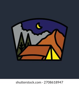 Camping tent graphic illustration vector art t-shirt design