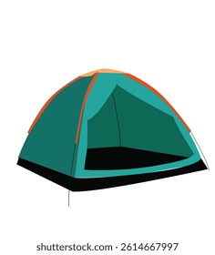 Camping tent green. Camp tent vector