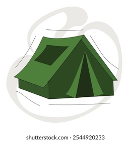 Camping tent green  illustration,Tourist camping tent, 