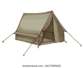 Camping tent hand drawn vector illustration