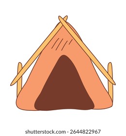 Camping Tent Hand-Drawn Doodle Isolated Icon