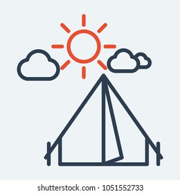 Camping tent icon. Camping icon.