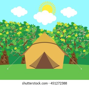Camping tent icon