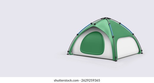 Camping Tent Icon in 3D Cartoon Style. Perfect for Travel, Outdoor, Hiking, or Summer Adventure Designs. Bright Clean Look with Minimal Colors. Vector Illustration.