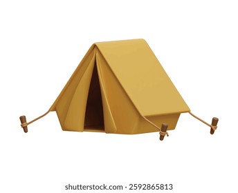 Camping tent icon 3d render concept of camper adventure holiday tourist camping icon vector illustration