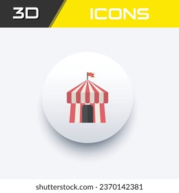 Camping tent icon, business 3D icon editable file