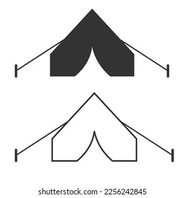 Icono de tienda de campaña. Ilustración vectorial del conjunto de actividades del campamento.