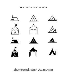 CAmping tent icon collection set 