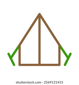 Camping tent icon. Concept of adventure, travel, and outdoor recreation.