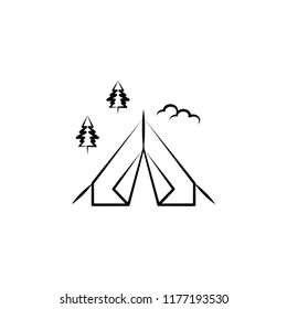 camping tent icon. Element of anti aging icon for mobile concept and web apps. Doodle style camping tent icon can be used for web and mobile