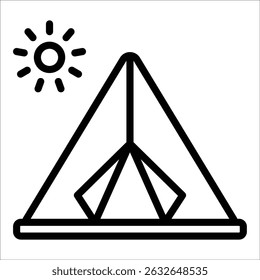 Camping Tent Icon Element For Design