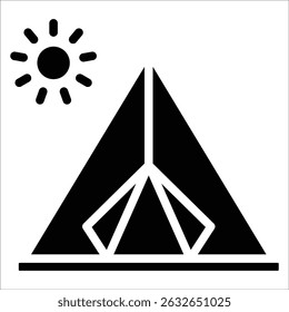 Camping Tent Icon Element For Design