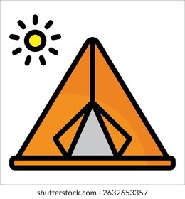 Camping Tent Icon Element For Design