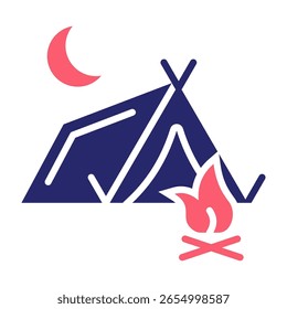 Camping Zelt Symbol Füllung Vektorgrafik