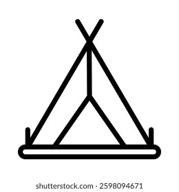 Camping Tent icon illustration in line style. Perfect for website mobile app presentation. Suitable for any user interface and user experience